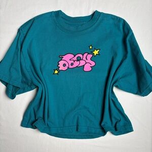 Obey Teal 90’s Skater Brand Graphic Tee- Small